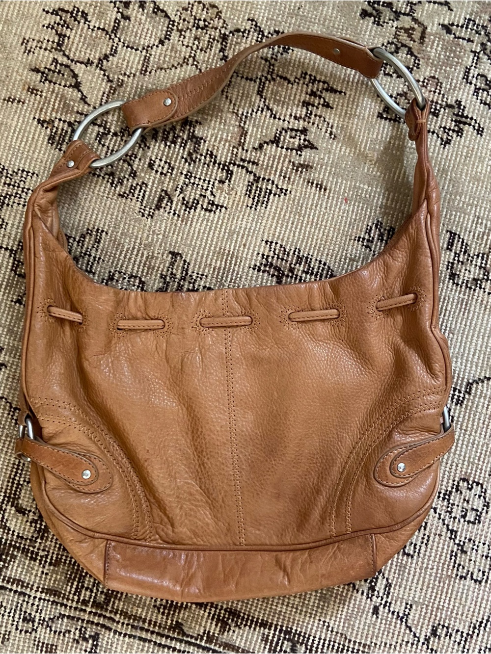 Vtg Sigrid Olsen Leather Hobo Shoulder Bag Brown Slouchy Purse Classic Boho - Picture 6 of 15